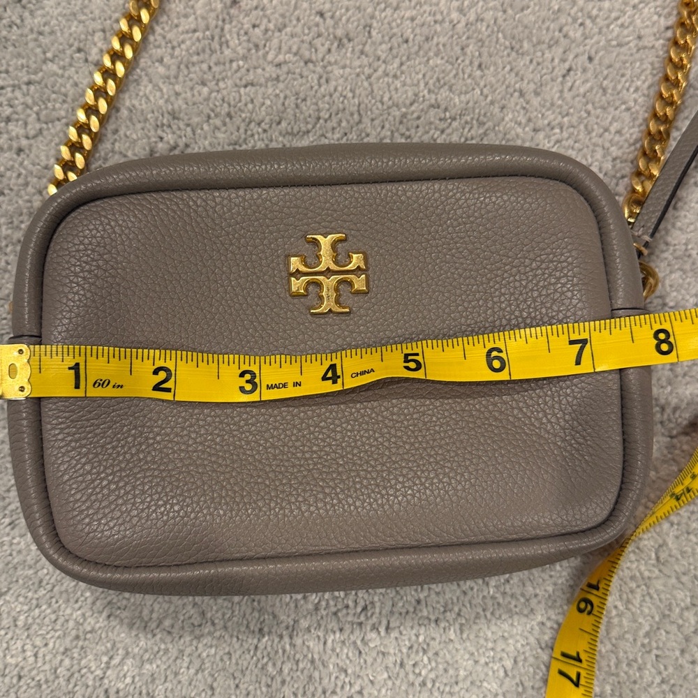 Tory Burch Taupe Pebbled Leather Crossbody with Gold Chain - Picture 12 of 12